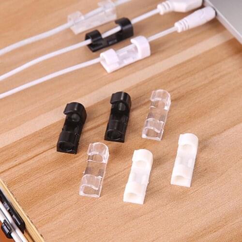 20/16Pcs Self-adhesive Wire Organizer Cable Clamp Line Fixed Clip Line Card Holder Phone Charging Cable Wire Headset Ties Fixer