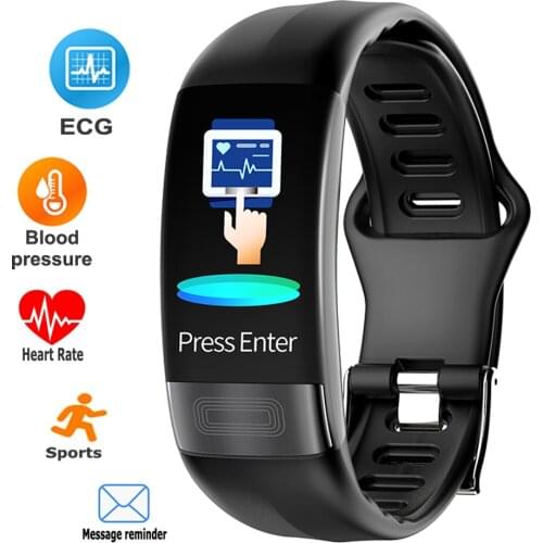 2021 Updated Men Women Smart Wristband Band With PPG ECG HRV BP HR Monitoring Call Message Remind Sports Fitness Smart Bracelet