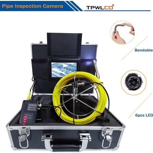 40M Cable Reel 7inch 17mm New Industrial Drain Sewer Inspection Video Camera System with 6pcs LED and 4500mAh Battery