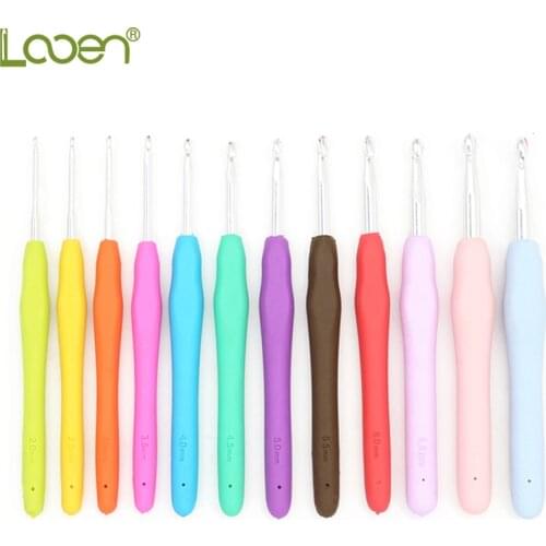 5 Pcs/lot Crochet Hook Size 2mm-8mm Soft Handle Crochet Needles Weave Craft Yarn Sewing Tools Knitting Hooks Needles