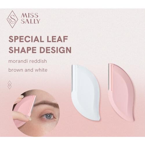 Miss Sally 6Pcs Leaf Shape Eyebrow Trimmer Female Razor for Eyebrows Stainless Steel Blade Hair Remover Woman Beauty Makeup Tool