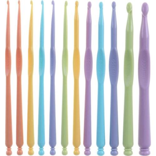 8/9/10/12Pcs/Set Multicolor Handle Crochet Hook Knitting Needles Kit Accessories Sweater Scarf Sewing Needles Knitting Tools