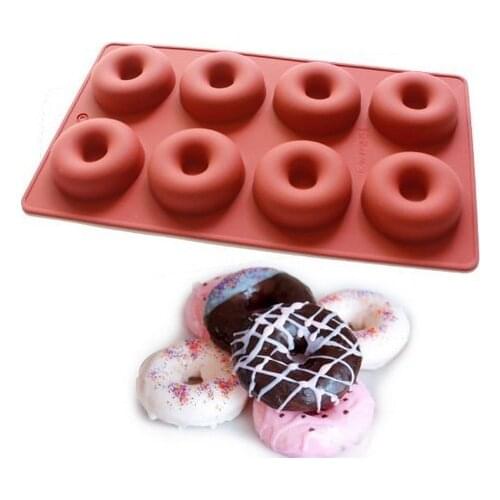 8-cavity Donuts Soap Chocolate Ice Cube Cupcake Jelly Silicone Mold Pan