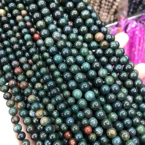 AAAA Natural Chicken Blood Stone Beads Round Loose Stone Beads For DIY Jewelry Making Bracelet Necklace Accessories 6/8/10mm