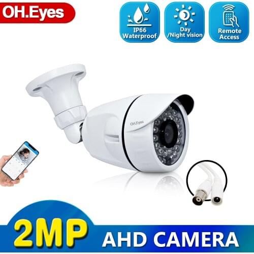 OH.eyes 2MP AHD Camera Security Video Surveillance Indoor Outdoor Bullet Camera Waterproof HD CCTV Camera 1080P Day Night Vision