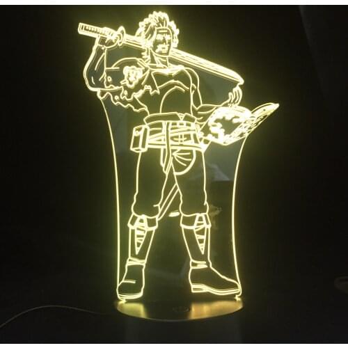 Anime Black Clover Yami Sukehiro 3D LED Light Nightlight for Bedroom Decor Nightlight Manga Birthday Gift Room LED Night Lamp