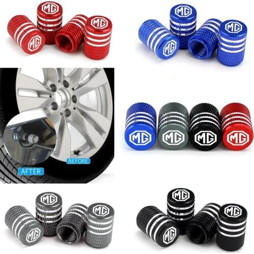 Car Tyre Valve Caps Styling for MG Logo MG3 MG5 MG6 MG7 TF ZR ZS ES HS EZS Morris 3 GS Metal Auto Wheel Tire Cover Accessories