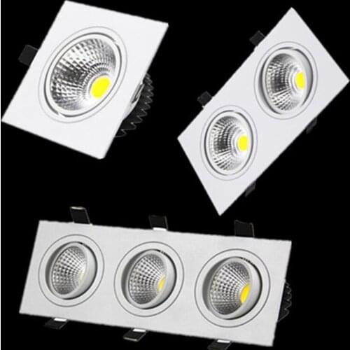 White dimmable led downlight lamp 7W 9w 12w 15w 35w cob led spot 220V / 110V ceiling recessed downlights square led panel light