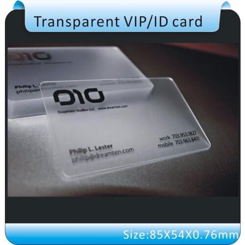 Free shipping 200pcs Transparent Plastic card printing service gift VIP card /grind arenaceous/85.5X54mmX0.36mm