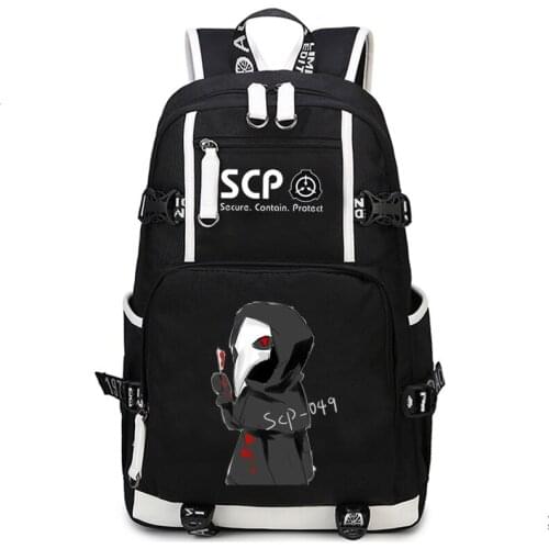 SCP Secure Contain Protect Cosplay Backpack Capacity School Shoulder Bag Teenager Laptop Travel Rucksack Gift