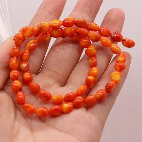 Orange Button Shape Natural Coral Spacer Beads Loose Beads for Jewelry Making DIY Necklace Bracelet Earring Accessories