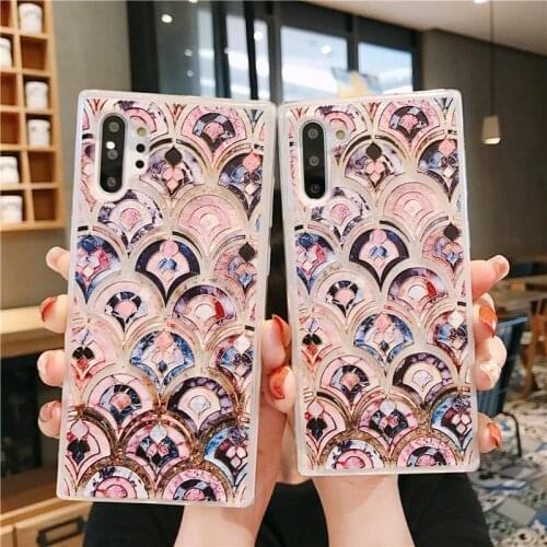 Case for samsung galaxy note 10 pro note 9 8 Retro Marble Emboss Dynamic quicksand phone cover for samsung S10 5g lite S9plus S8