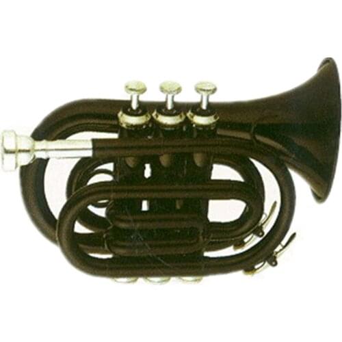 Black Brass body Cupronickel valves Tone Bb Pocket Trumpet