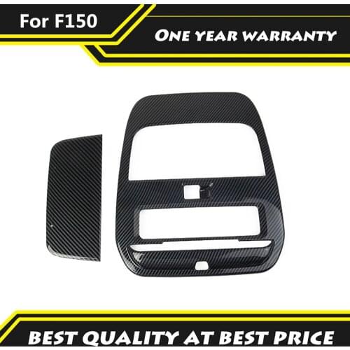 2pcs Carbon Fiber Color Auto Roof Reading Light Lamp Cover Car Protection Interior Accessiories Fit For Ford F150 2021