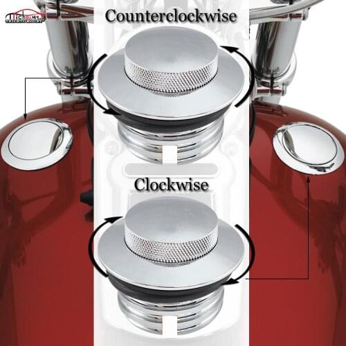 Chrome Motorcycle Fuel Gas Tank Decorative Oil Cap for Harley Softails Dynas 15-'20 Freewheeler & '88-'94 FXR