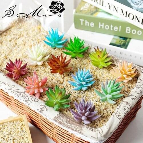 Simulation Lovely Mini Bonsai Potted Green Fake Succulents Plants Table Home Garden Balcony Office Decoration Artificial Plants