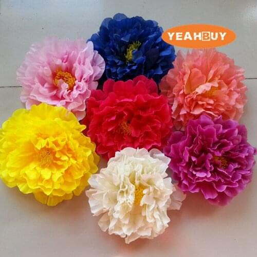 20pcs 9colors 17CM Artificial fabric silk flower peony for wedding wall diy decoration arch flower accessories hair flower