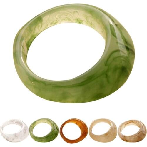 1pc Resin Ring Band Fashion Stackable Knuckle Ring Midi Ring Finger Ring For Women Girls Jewelry Accessories Party Dress Up