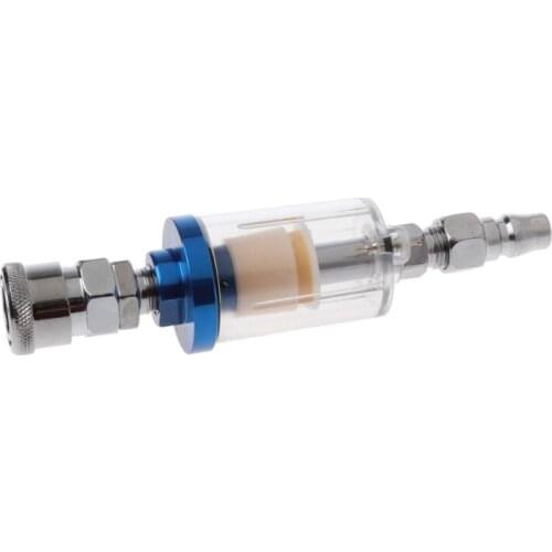 1/4" Mini Oil Water Separator With Integrated Air Filter For Pneumatic Compressor Spray Paint Gun Tool Pressure Quick Connector