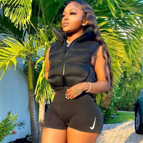 Yiallen Solid Mercerized Cotton Tank Tops For Women Hipster Zipper Drawstring Sleeveless Vest Casual Streetwear Female Clothing