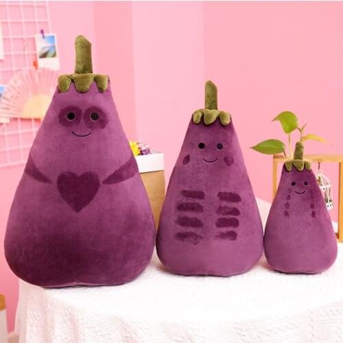 Lovely Eggplant Plush Toy Plant Plush Pillow Funny Doll DIY Expression Creative Girlfriend Childrens Christmas Gift