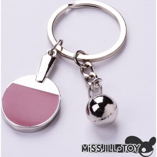 5pcs/set fashion Table tennis racquet ball metal pendant toy fashion alloy key chain keyring gift