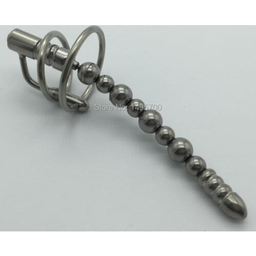 Male urethral stainless steel rod block Comrade metal taste urethral dilator CB adult products