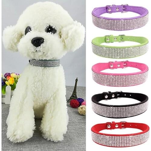 Dog Necklace Rhinestone Inlaid Decorative Adjustable Pet Dog Necklace Collar for Festival