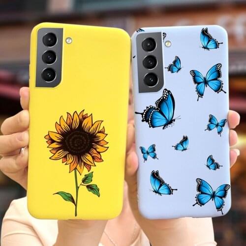 Popular Sunflower Case For Samsung Galaxy S21 5G Soft Slim Fundas For Samsung S21 Plus S21+ SM-G996B Back Cover For Samsung S21
