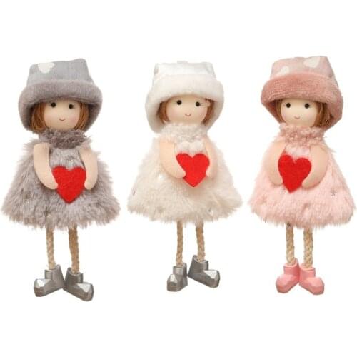 Christmas Ornaments Angel Plush Doll Pendant Xmas Tree Hanging Decoration For Home Decor Navidad 2022 New Year Party Kids Gifts