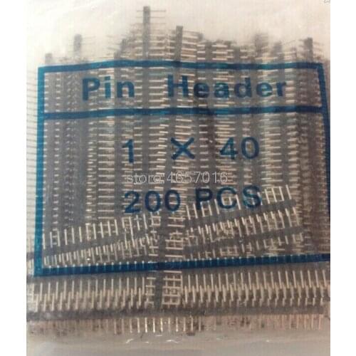 Free shipping 200pcs/lot 2.54mm Single Row Male 1X40 Copper Pin Header Strip Free shipping