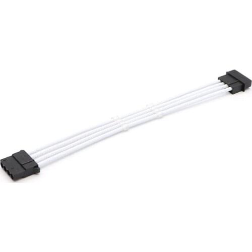 10pcs/Lot Muticolor Color Single Sleeved IDE Molex 4Pin Male to Female Power Extension Cable with 2pcs Cable Comb