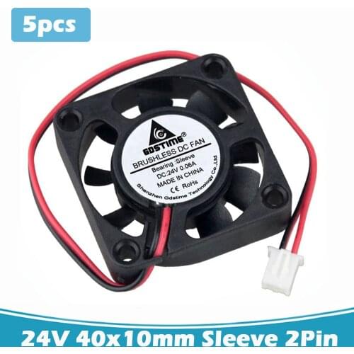 5Pieces LOT Gdstime DC 24V 2Pin 4010 4cm 40mm 40x40x10mm Ventilation Axial Flow Cooler Cooling Fan 9Blades
