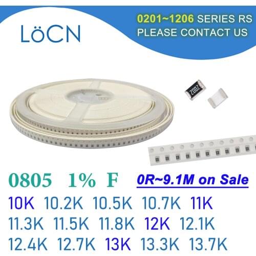 0805 1% 5000PCS SMD Resistor F 10K 10.2K 10.5K 10.7K 11K 11.3K 11.5K 11.8K 12K 12.1K 12.4K 12.7K 13K 13.3K 13.7K 2012 OHM