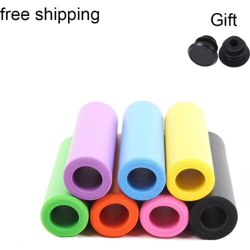 1 Pair Bike Grips Super Soft Foam Sponge Handlebar Grips Cover Cycling MTB Bike Parts Silicone Anti-slip Bicycle Grips 7 Color