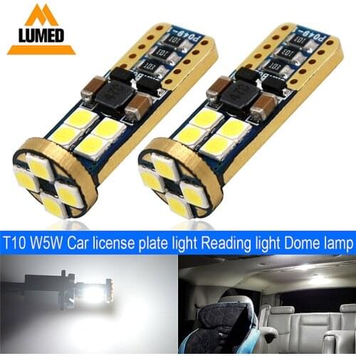 100x T10 LED 194 W5W 12 LED 501 High Quality 2835 SMD Car Auto Turn Side License Plate Light Marker Lamp Bulb CANBUS