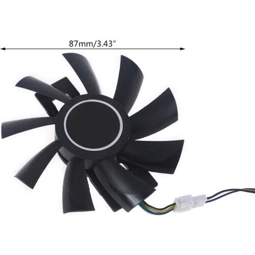 2pcs FDC10U12S9-C VGA Fan Graphics Card Cooling Fan for Powerland RX470 570 Cool Energy Ball Fan 4Pin 12V 0.45A Fan