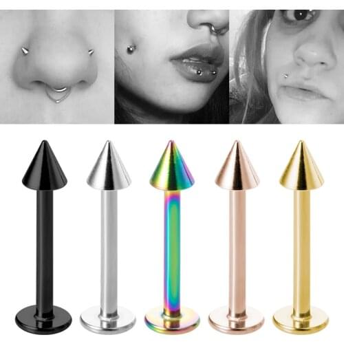 5PCS Labret Barbell Monroe Piercing Lip Ring Helix Earring Tragus Cartilage Studs Surgical Steel Piercing Jewelry for Women 16G