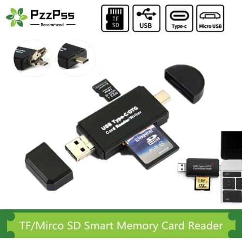5 In 1 USB 2.0 SD Card Reader USB C Card Reader TF/Mirco SD Smart Memory Card Reader Type C OTG Flash Drive Cardreader Adapter
