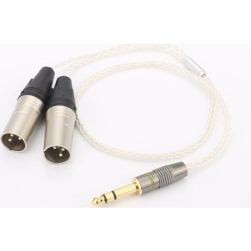 Audiocrast HC017 6.35mm Mono Microphone Cable to 2 Dual XLR Male 3 Pin Breakout Splitter Audio Cable For Microphone Mic mixer am
