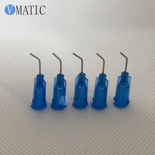 Free Shipping 100Pcs 22G Blue 0.5'' Tubing 45 Degree Bent Best Quality Glue Syringe Needle 1/2 Inch
