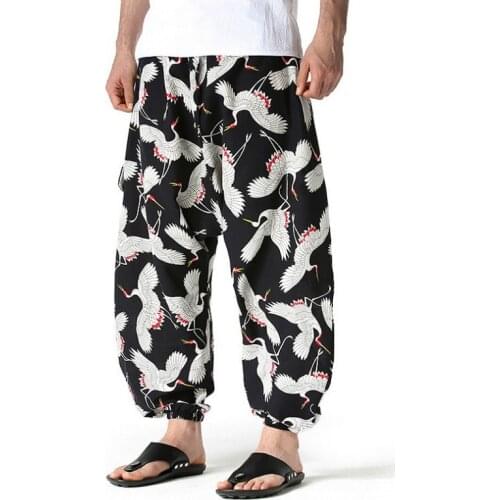 Mens Harem Pants Hip-hop Drop Crotch Jogger Sweatpants Korean Man Loose Oversized Trousers Funny Streetwear Male Casual Pants