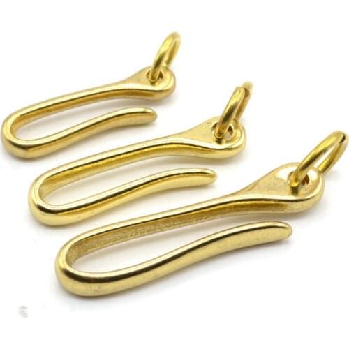 3 Size Retro Solid Brass Key Chain Key Ring Belt U Hook Wallet Chain Fish Hook ключи