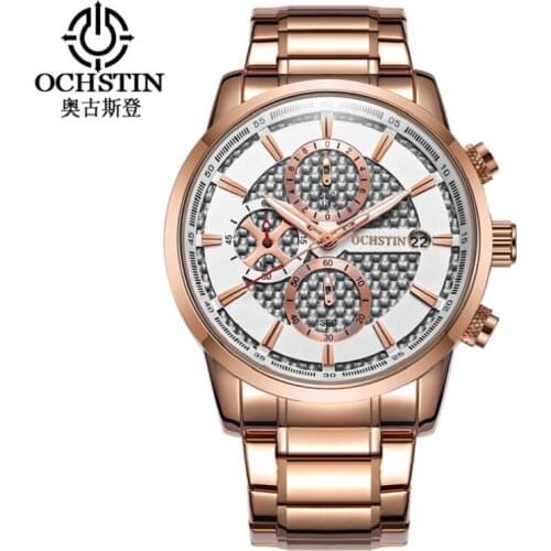 OCHSTIN Sports Watches Men Waterproof Date Hour Quartz Wristwatches Chronograph Male All Stainless Steel Clock Relojes Hombre