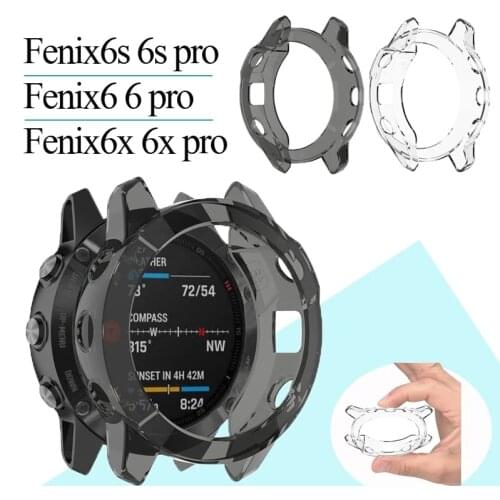 For Garmin Fenix 6 Pro 6S 6X Pro Soft Crystal Clear TPU Protector Case Cover Frame Smart watch accessories Fenix6 Fenix6X Shell