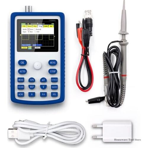 FNIRSI 1C15 Screen Digital Oscilloscope 500MS/s Sampling Rate 100MHz Analog Bandwidth Support Waveform Storage