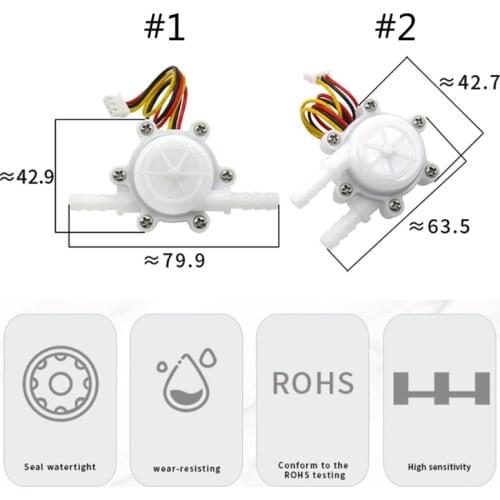 Water Flow Sensor 0.1-5L/min Switch Meter Flowmeter Counter Sensor Outter Diameter 7mm 1.75MPa for Coffer Maker