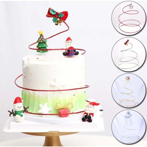 Aluminum Wire Cake Decorative Accessories with Ball and Bow Creative Baking Decoration for Kitchen Accessories