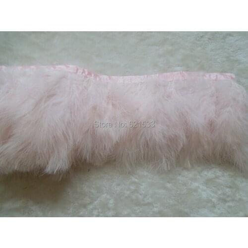 2Yards/lot-Baby Pink/Light Pink Turkey Marabou Feather Trim Fringe for Dress Up Show Christmas Feather Trim,4-6inches height