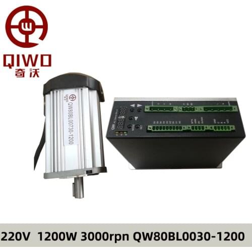 BLDC Motor 220V 3000rpm 1.2kw 1200w 3.82Nm Brushless Motor Low Noise Hall Single Phase Electric Servo Drive Motor for Industrial